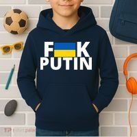 Fuck Putin Ukraine Flag Kids Hoodie thumb 2
