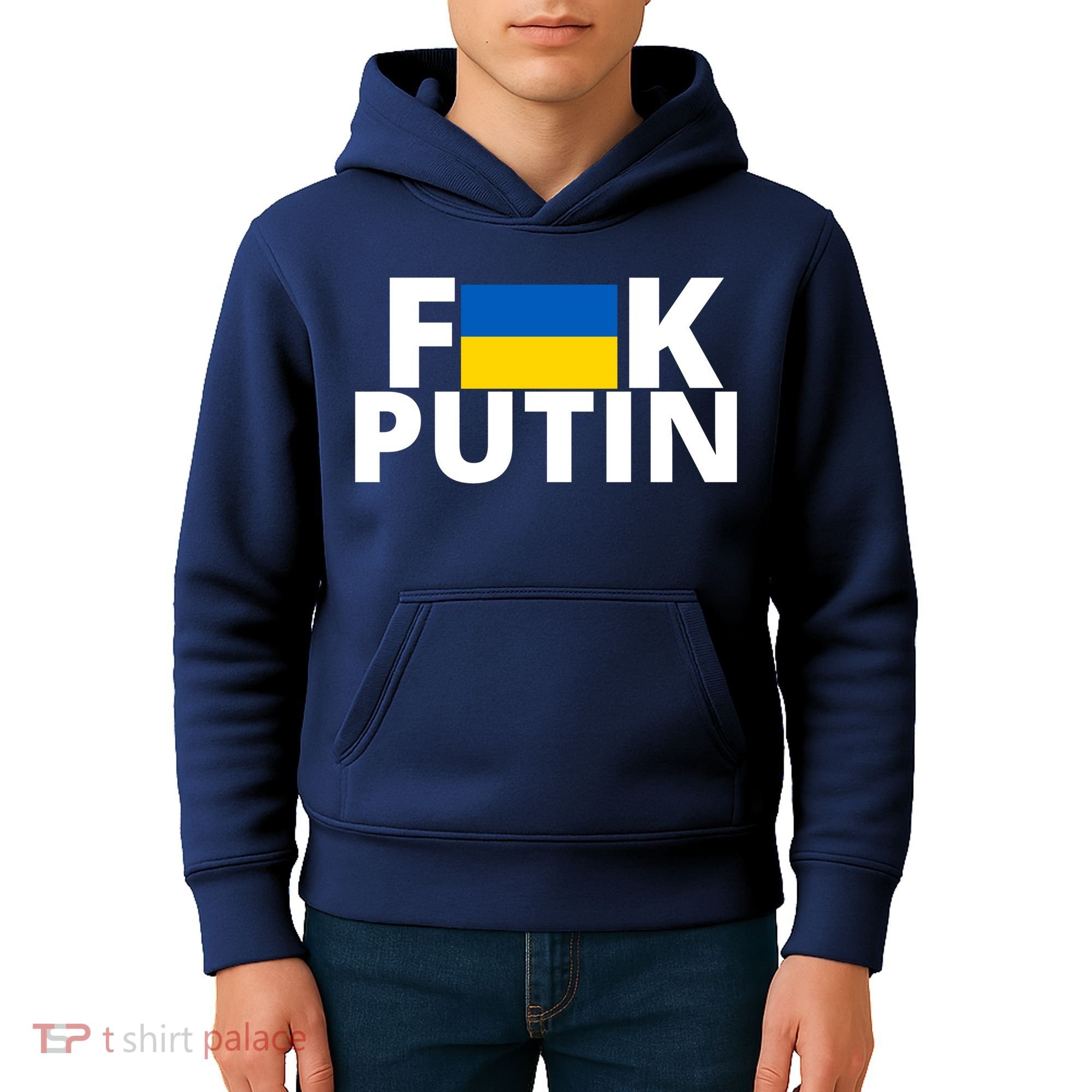 Fuck Putin Ukraine Flag Kids Hoodie
