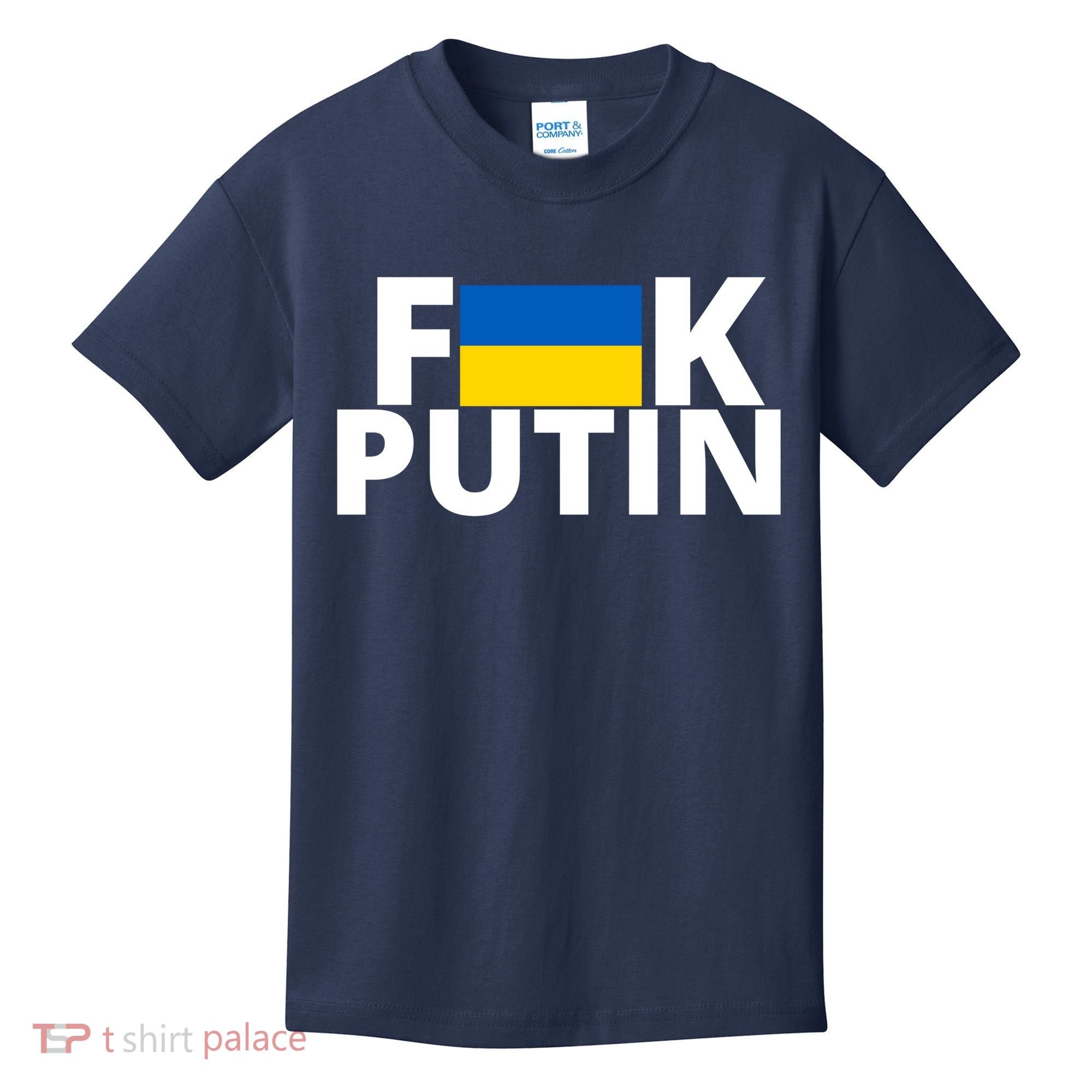 Fuck Putin Ukraine Flag Kids T-Shirt