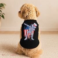 Funny Patriotic USA American Flag Dabbing Skeleton Doggie Tank thumb 2