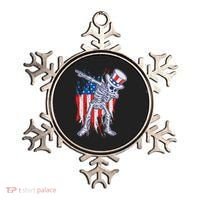Funny Patriotic USA American Flag Dabbing Skeleton Ornament thumb 0