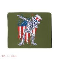 Funny Patriotic USA American Flag Dabbing Skeleton Mousepad thumb 0