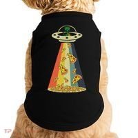 Funny Pizza Ufo Alien Eating Pizza A Ufo Extraterrestrial Doggie Tank thumb 0
