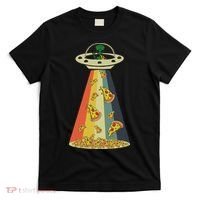 Funny Pizza Ufo Alien Eating Pizza A Ufo Extraterrestrial T-Shirt thumb 0