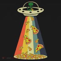 Funny Pizza Ufo Alien Eating Pizza A Ufo Extraterrestrial Mousepad thumb 1