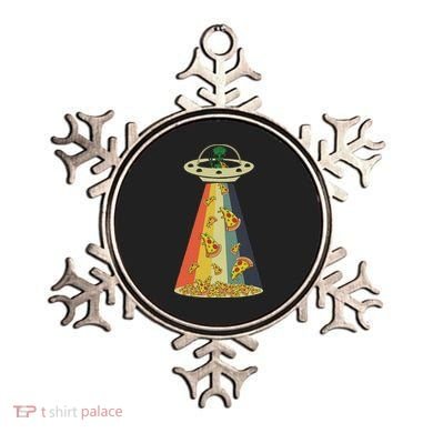 Funny Pizza Ufo Alien Eating Pizza A Ufo Extraterrestrial Ornament