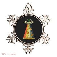 Funny Pizza Ufo Alien Eating Pizza A Ufo Extraterrestrial Ornament thumb 0