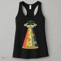 Funny Pizza Ufo Alien Eating Pizza A Ufo Extraterrestrial Women's Tank Top thumb 3