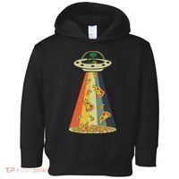 Funny Pizza Ufo Alien Eating Pizza A Ufo Extraterrestrial Toddler Hoodie thumb 0