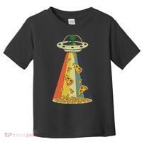 Funny Pizza Ufo Alien Eating Pizza A Ufo Extraterrestrial Toddler T-Shirt thumb 0