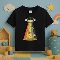 Funny Pizza Ufo Alien Eating Pizza A Ufo Extraterrestrial Toddler T-Shirt thumb 3