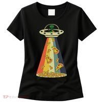 Funny Pizza Ufo Alien Eating Pizza A Ufo Extraterrestrial Women's T-Shirt thumb 0