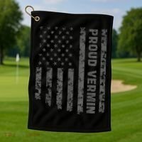 Funny Proud Vermin American Flag Golf Towel thumb 1