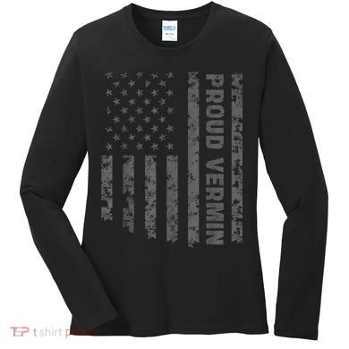 Funny Proud Vermin American Flag Women's Long Sleeve Shirt