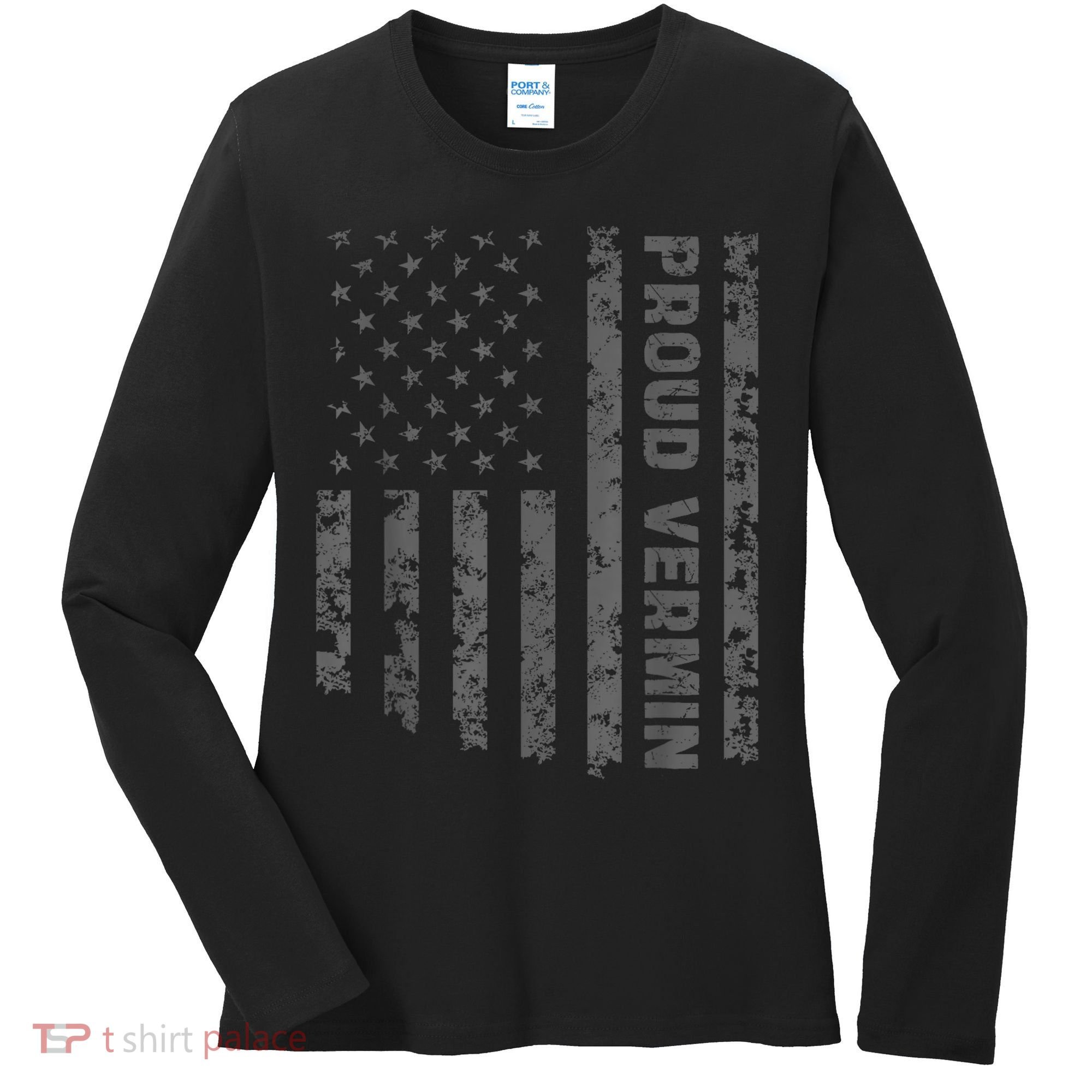 Funny Proud Vermin American Flag Women's Long Sleeve Shirt