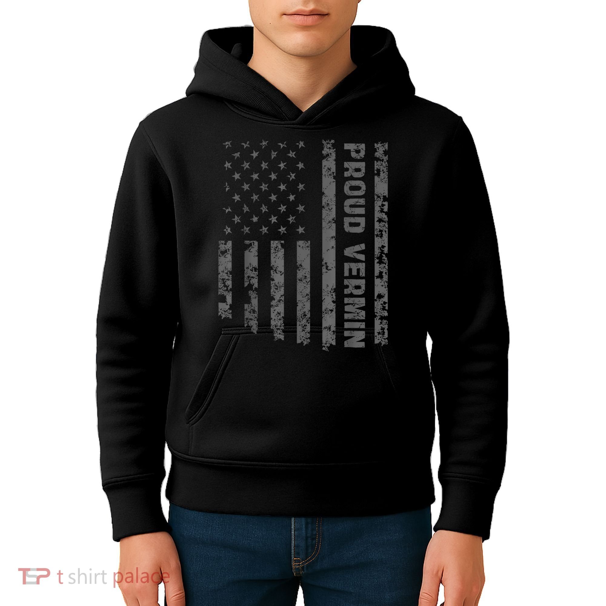Funny Proud Vermin American Flag Kids Hoodie