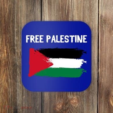 Free Palestine Vintage Distressed Palestinian Flag Gift Coaster