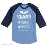 Funny Pro Vegan Activism Gym Athlete Gift Christmas Raglan Baseball Sleeve Shirt thumb 0