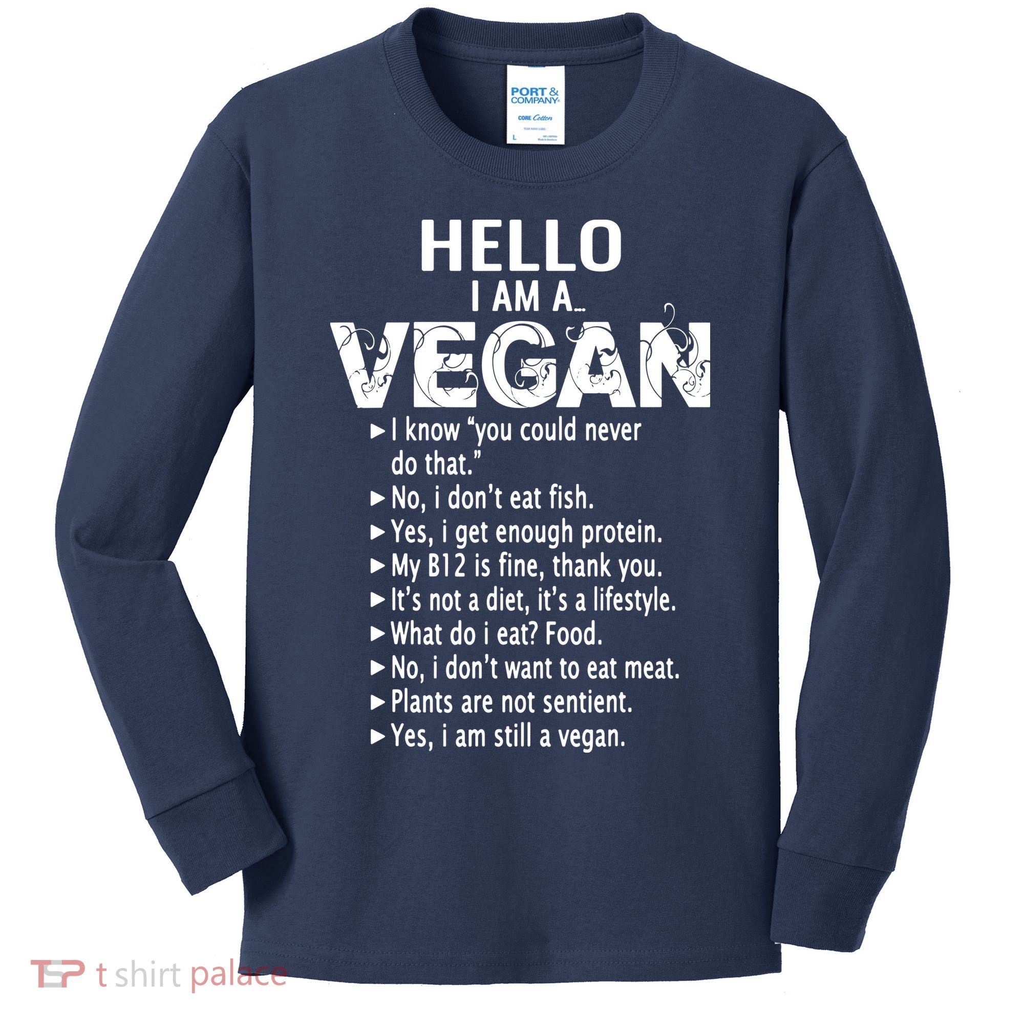 Funny Pro Vegan Activism Gym Athlete Gift Christmas Kids Long Sleeve Shirt