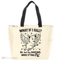 Flying Pig What If You Fly Motivational Quote Tote Bag thumb 0
