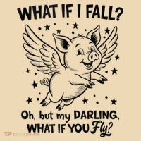 Flying Pig What If You Fly Motivational Quote Tote Bag thumb 4