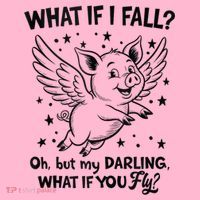 Flying Pig What If You Fly Motivational Quote Coaster thumb 2