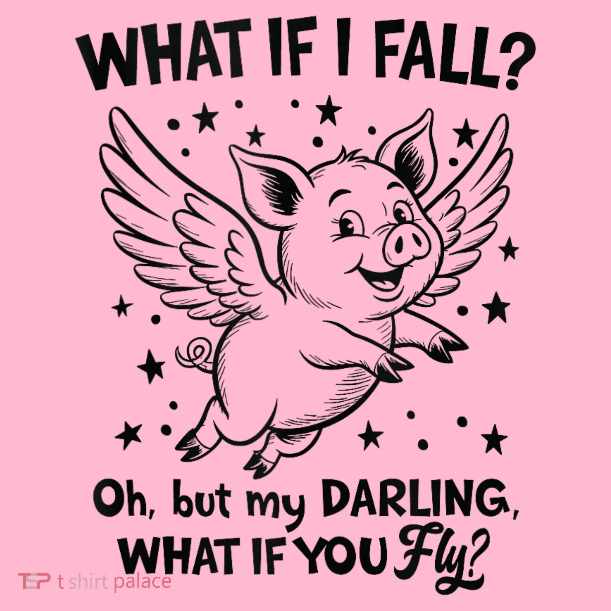 Flying Pig What If You Fly Motivational Quote Coaster
