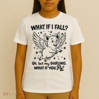 Flying Pig What If You Fly Motivational Quote T-Shirt thumb 4