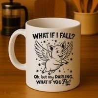 Flying Pig What If You Fly Motivational Quote Coffee Mug thumb 4