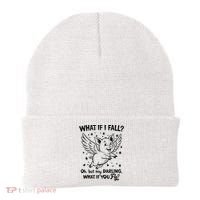 Flying Pig What If You Fly Motivational Quote Beanie thumb 0