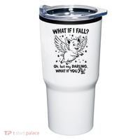 Flying Pig What If You Fly Motivational Quote Tumbler thumb 0