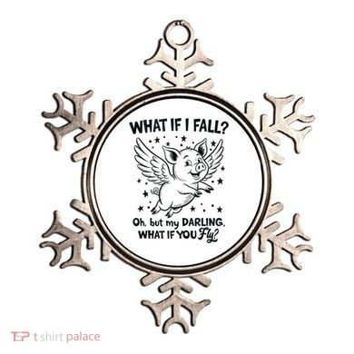 Flying Pig What If You Fly Motivational Quote Ornament
