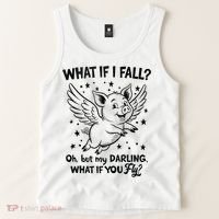 Flying Pig What If You Fly Motivational Quote Tank Top thumb 2