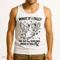 Flying Pig What If You Fly Motivational Quote Tank Top thumb 3