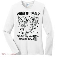 Flying Pig What If You Fly Motivational Quote Women's Long Sleeve Shirt thumb 0