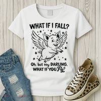Flying Pig What If You Fly Motivational Quote Women's T-Shirt thumb 3