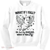 Flying Pig What If You Fly Motivational Quote Kids Sweatshirt thumb 0