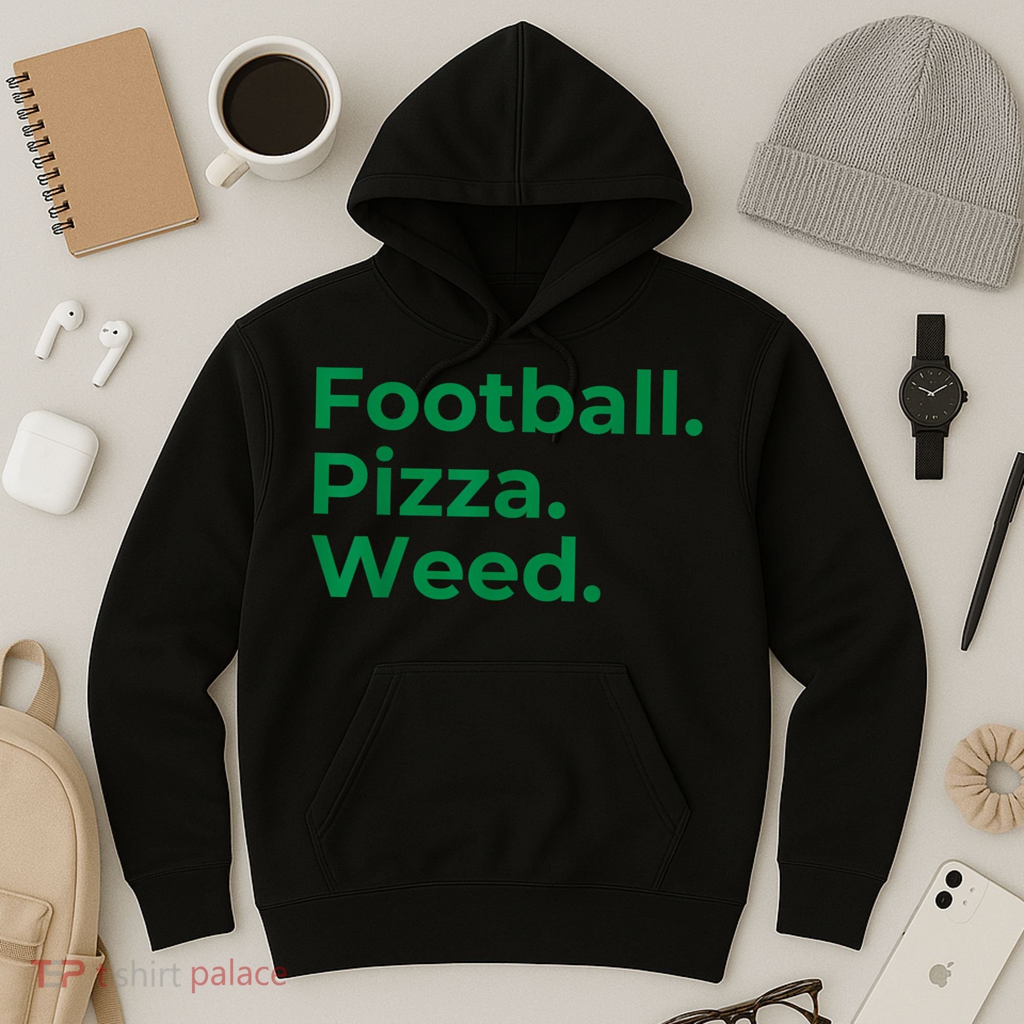 Football Pizza Weed Hoodie