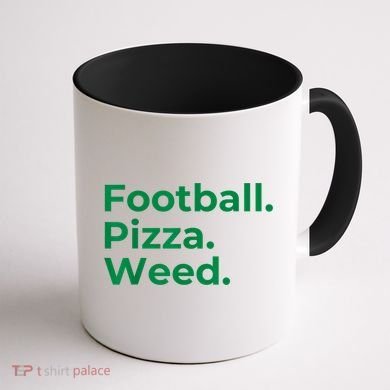Football Pizza Weed Coffee Mug back
