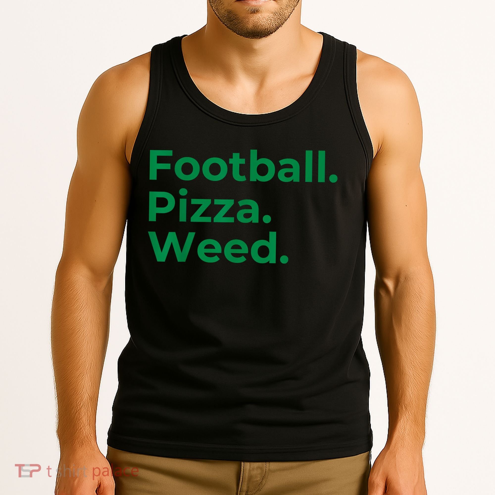 Football Pizza Weed Tank Top