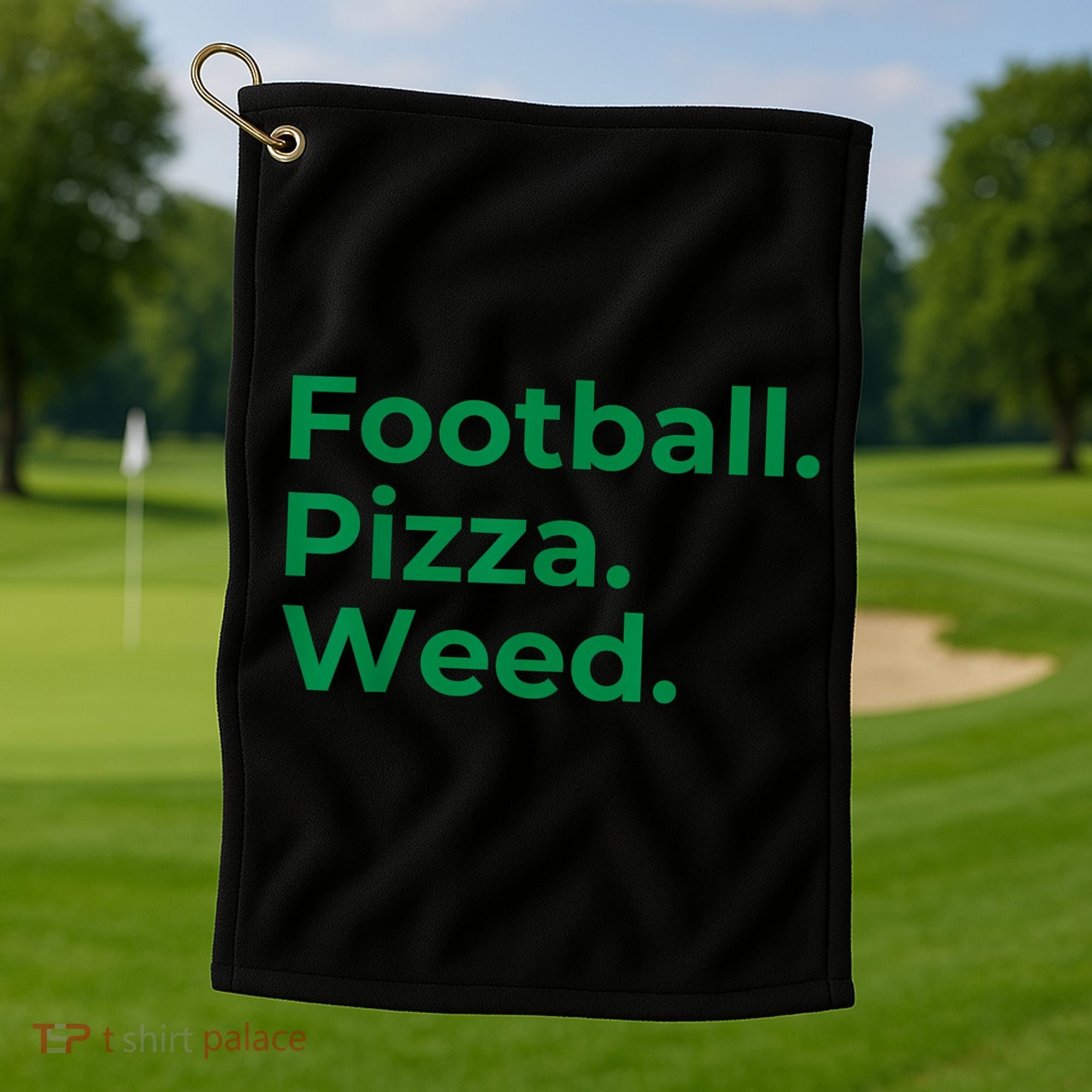 Football Pizza Weed Golf Towel