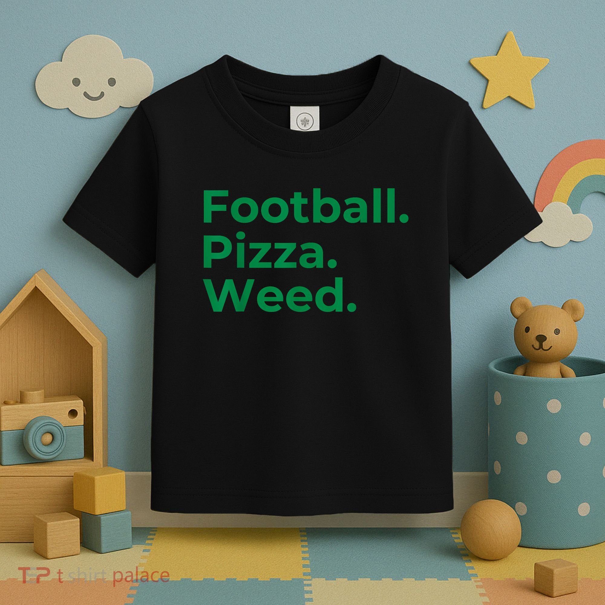 Football Pizza Weed Toddler T-Shirt