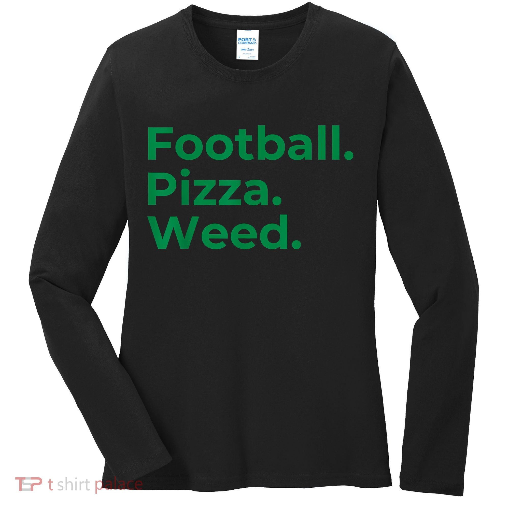 Football Pizza Weed Women's Long Sleeve Shirt