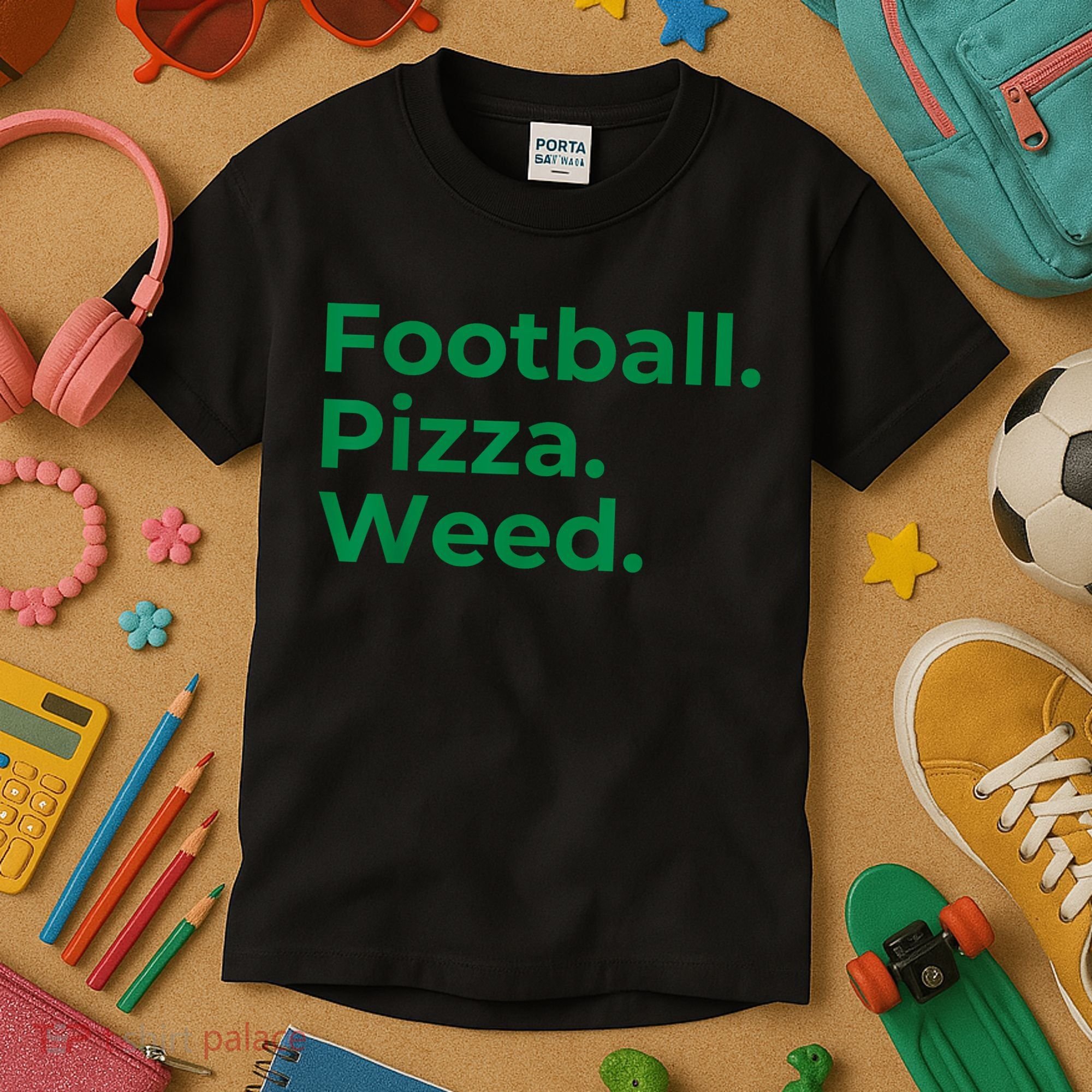 Football Pizza Weed Kids T-Shirt