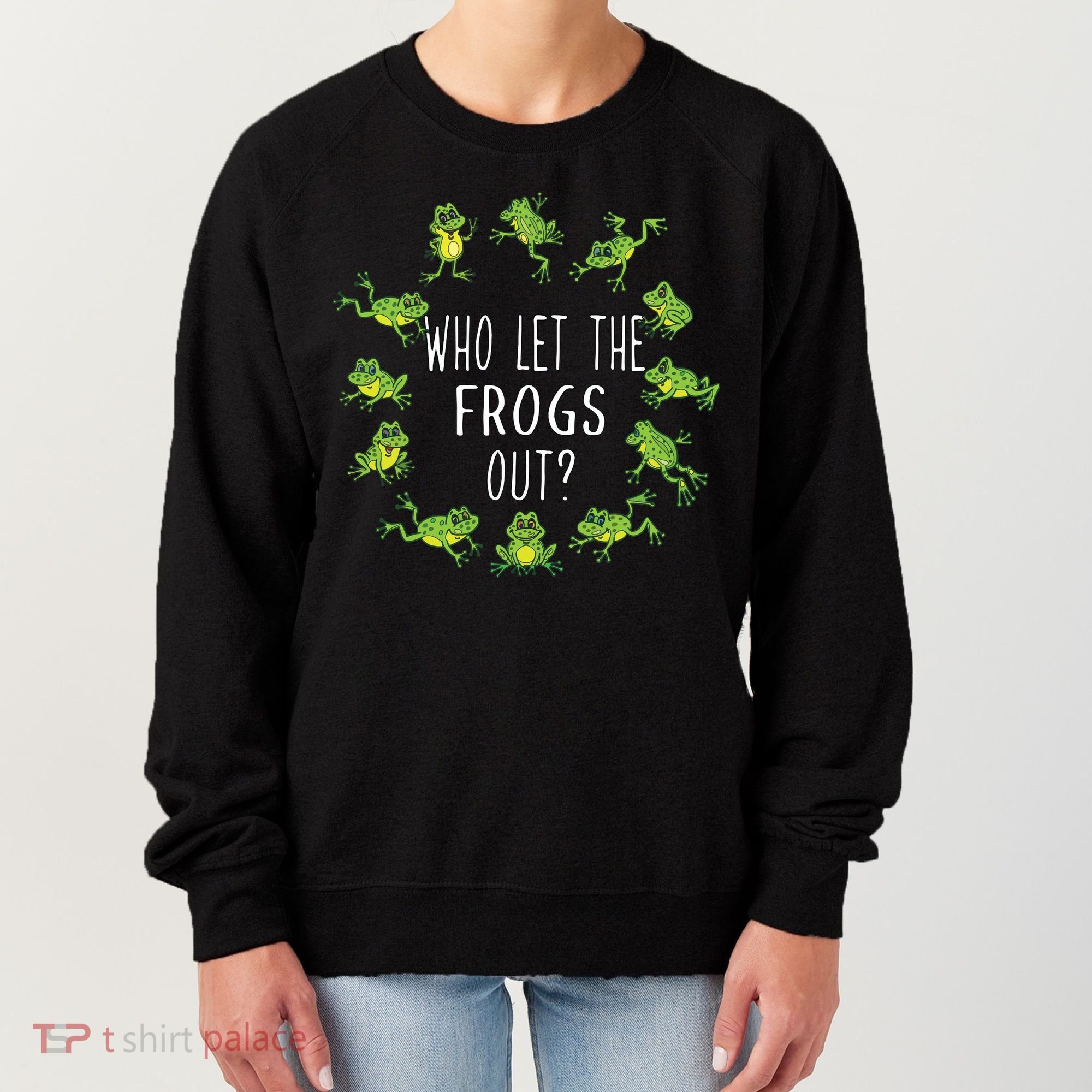 Funny Passover Who Let The Frogs Out Jewish Seder Women's Sweatshirt