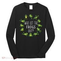 Funny Passover Who Let The Frogs Out Jewish Seder Long Sleeve Shirt thumb 0