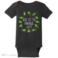 Funny Passover Who Let The Frogs Out Jewish Seder Baby Bodysuit thumb 0