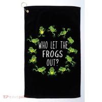 Funny Passover Who Let The Frogs Out Jewish Seder Golf Towel thumb 0
