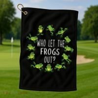 Funny Passover Who Let The Frogs Out Jewish Seder Golf Towel thumb 1