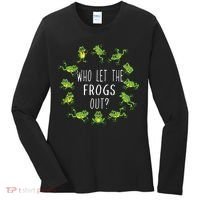 Funny Passover Who Let The Frogs Out Jewish Seder Women's Long Sleeve Shirt thumb 0